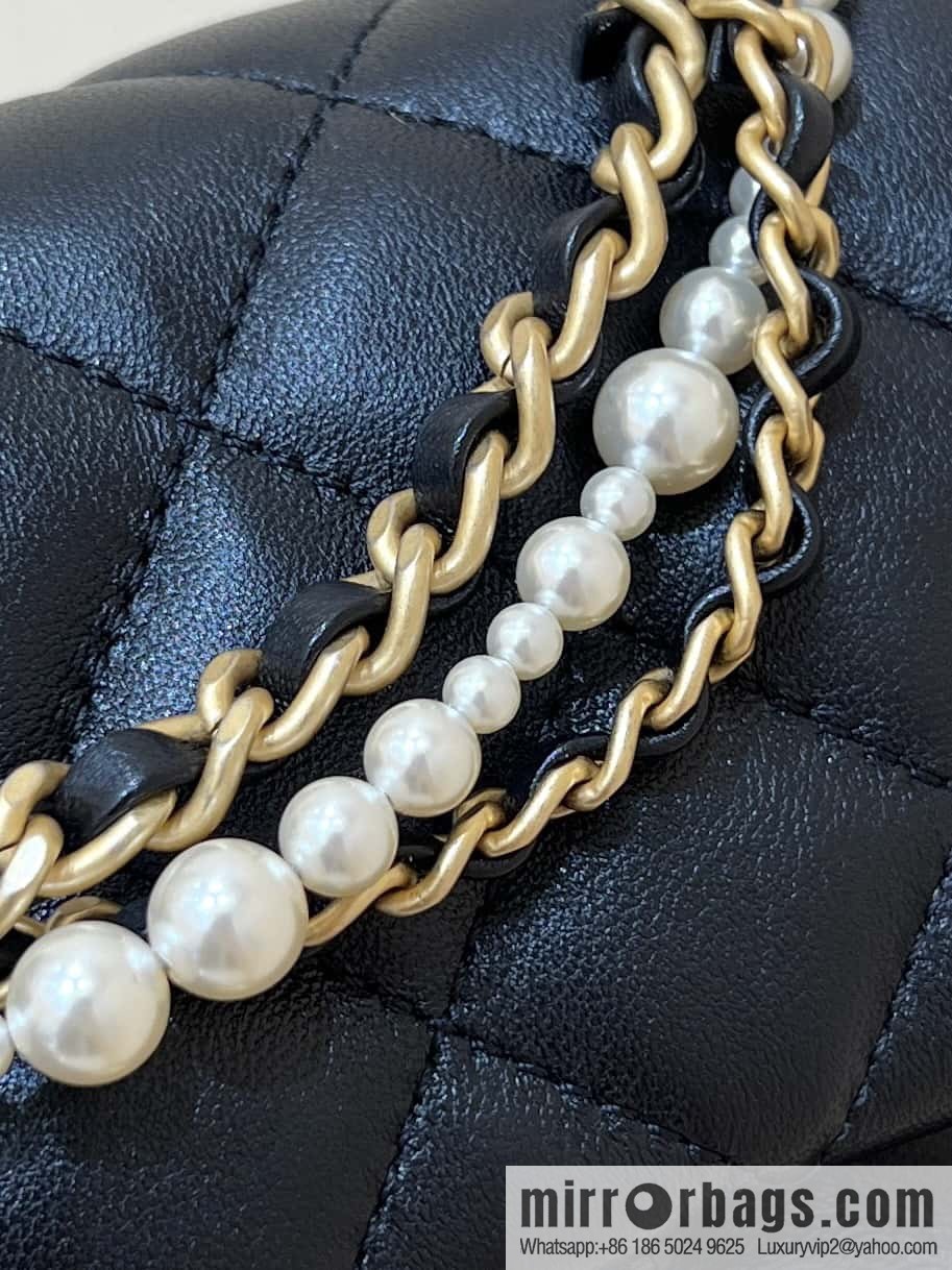 CHANEL 24P Spring and Summer Preview Series Limited Edition Pearl Square Fatty AS4385 black