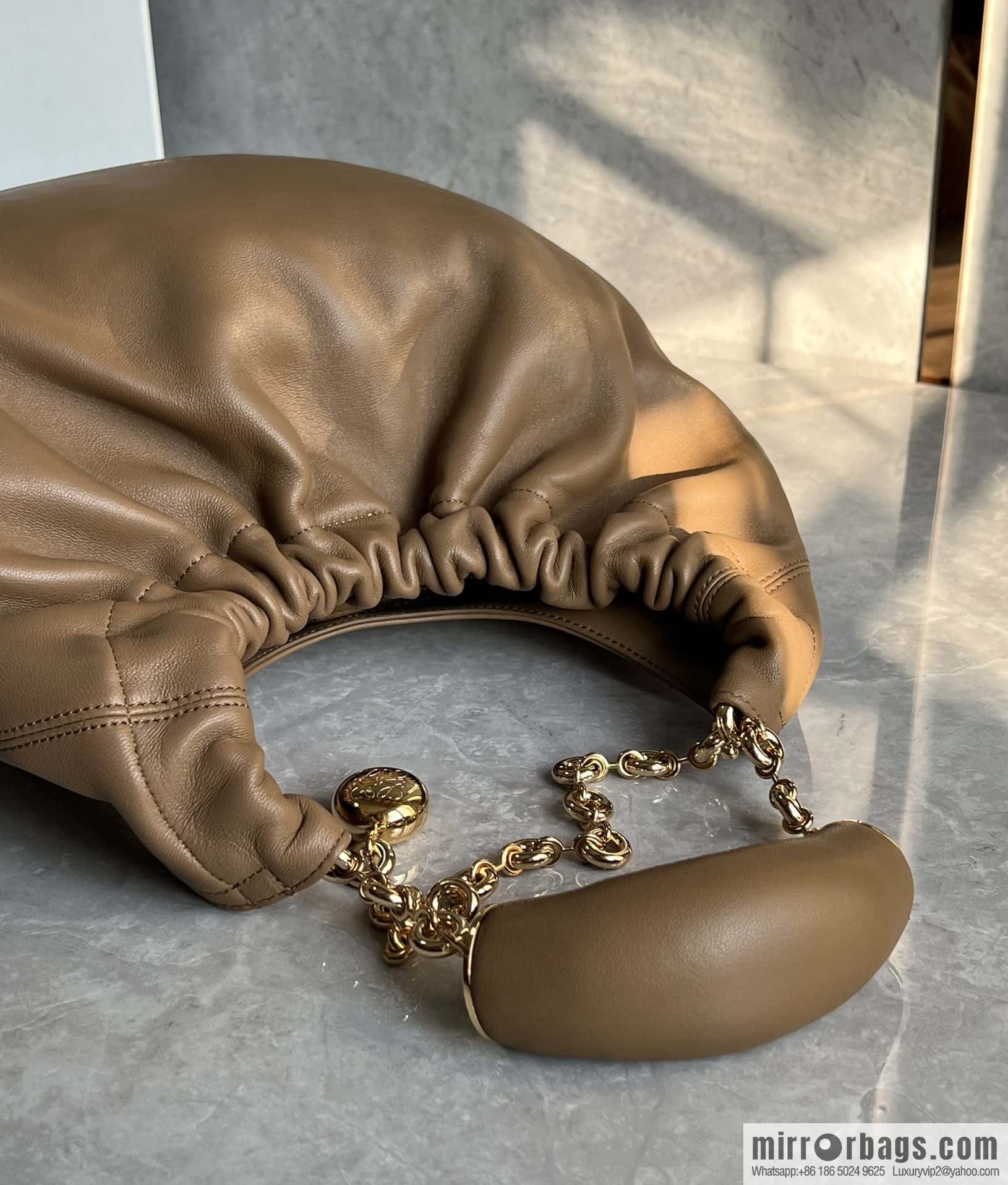 LOEWE Squeezed Underarm Bag 0701 Oak Brown 29.5CM