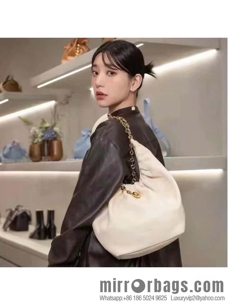 LOEWE Squeezed Underarm Bag 0701 White 29.5CM