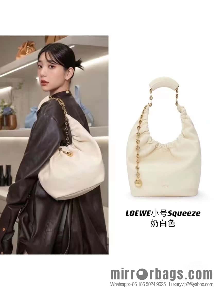 LOEWE Squeezed Underarm Bag 0701 White 29.5CM