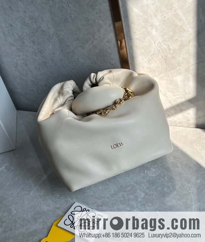 LOEWE Squeezed Underarm Bag 0701 White 29.5CM