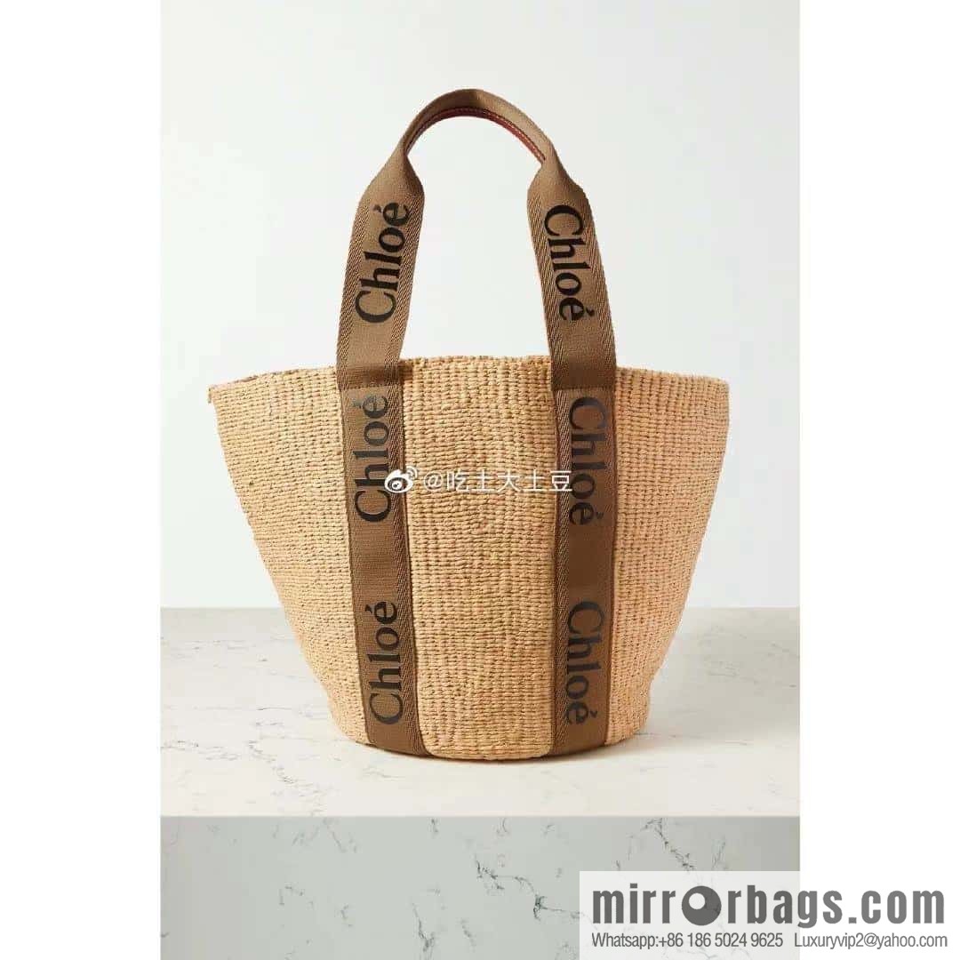 Chloe Large Woody Basket Bag 6865 Large Single Green 48CM