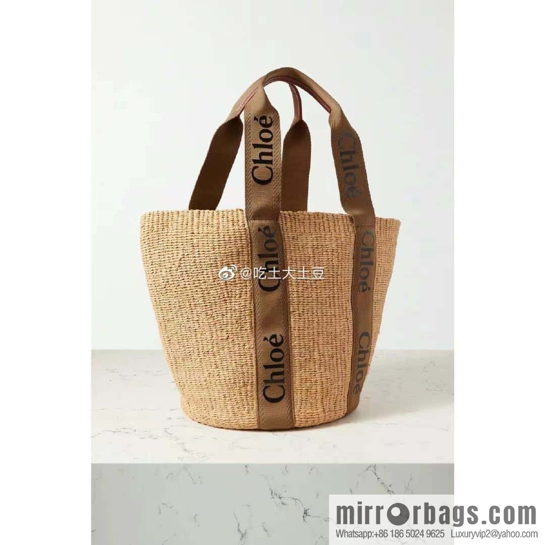 Chloe Large Woody Basket Bag 6865 Large Single Green 48CM