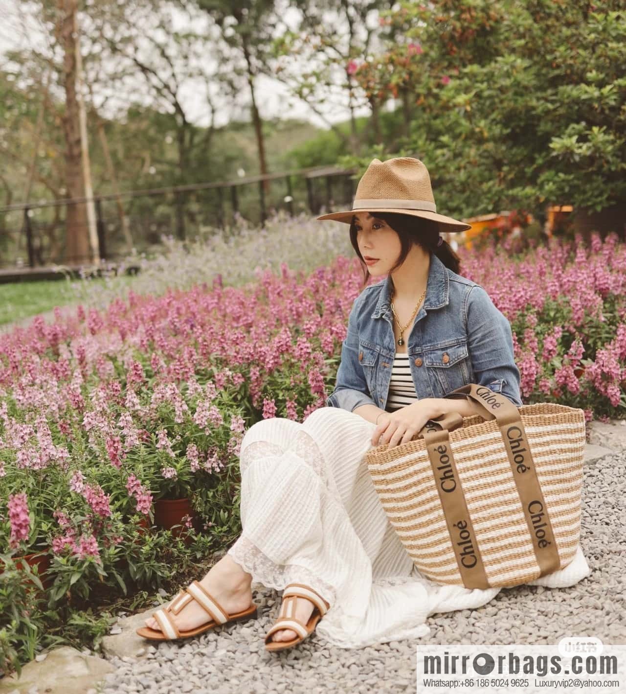 Chloe Large Woody Basket Bag 6865 Large Double Green 48CM
