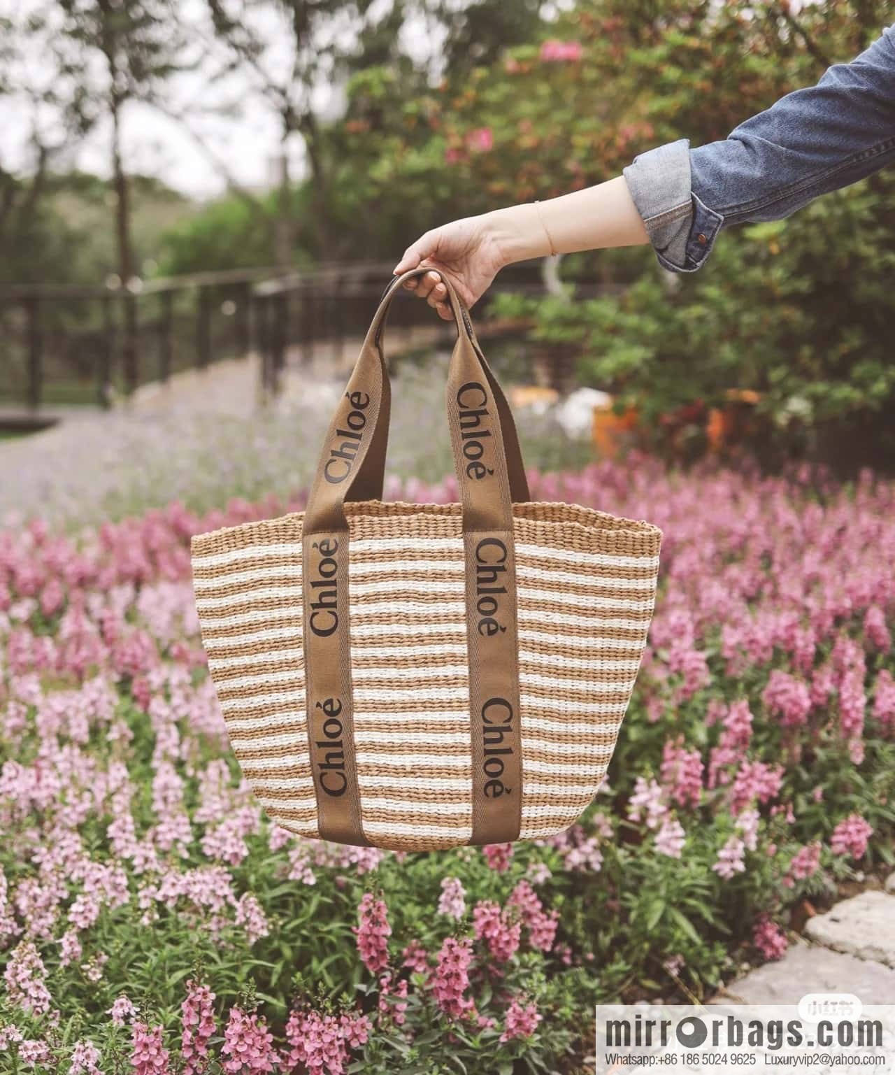 Chloe Large Woody Basket Bag 6865 Large Double Green 48CM