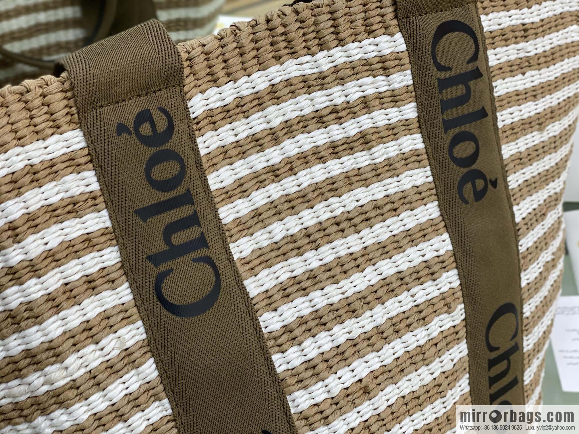 Chloe Large Woody Basket Bag 6865 Large Double Green 48CM