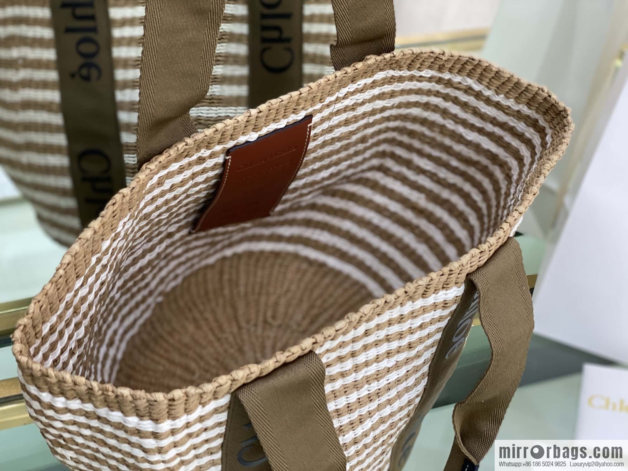 Chloe Large Woody Basket Bag 6865 Large Double Green 48CM