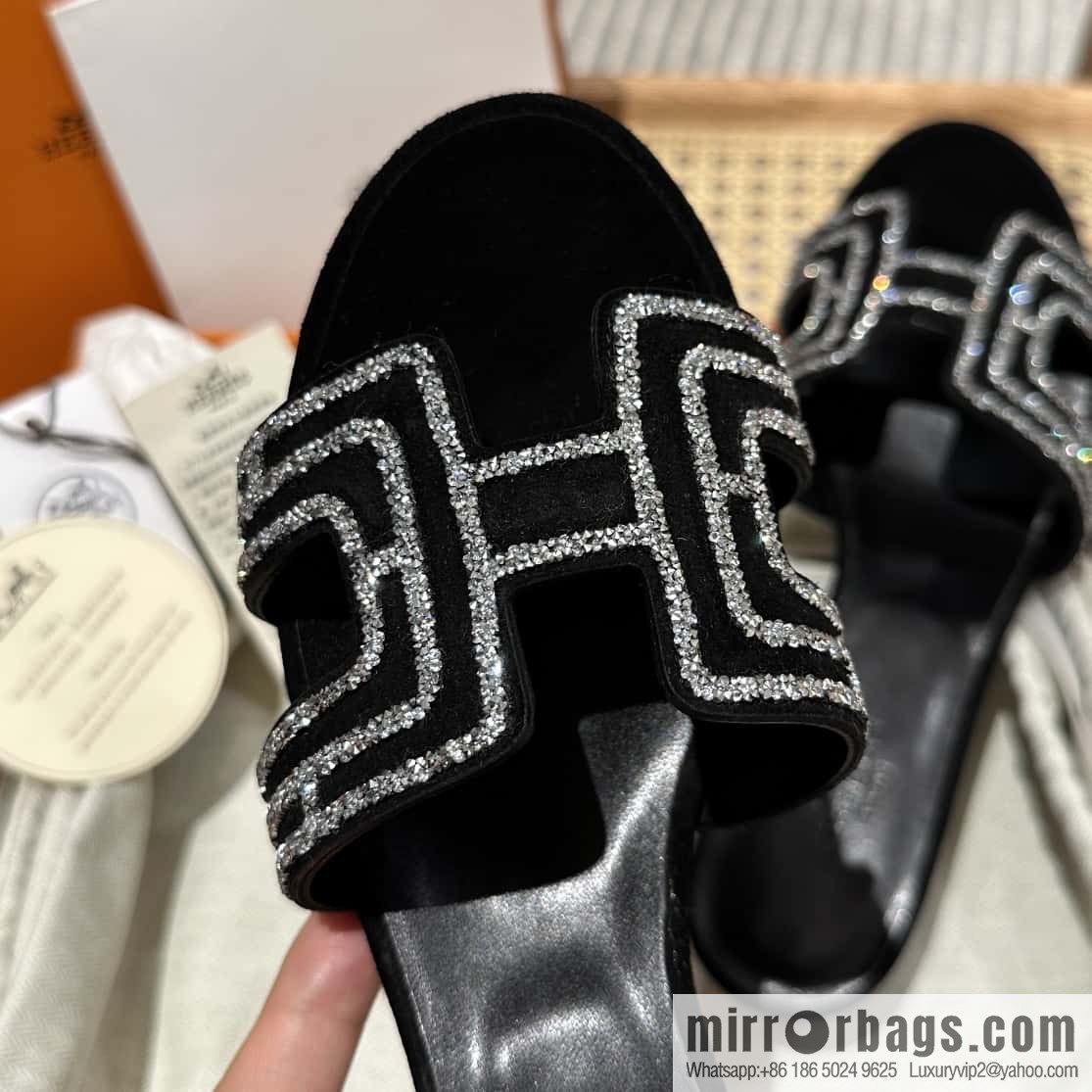 Hermès 2022 spring and summer new product H brand high-heeled diamond surface model