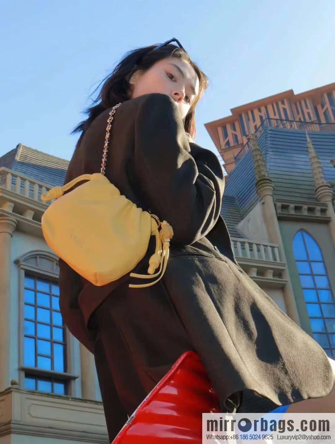 LOEWE new small purse lucky bag 0805 yellow 23CM