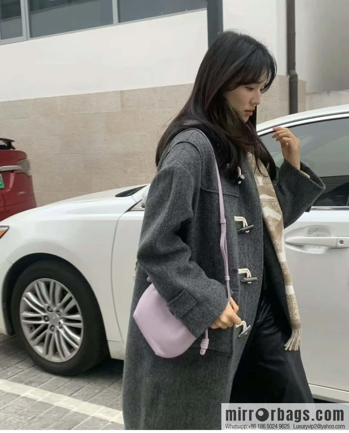LOEWE new small purse lucky bag 0805 smoked clothes purple 23CM