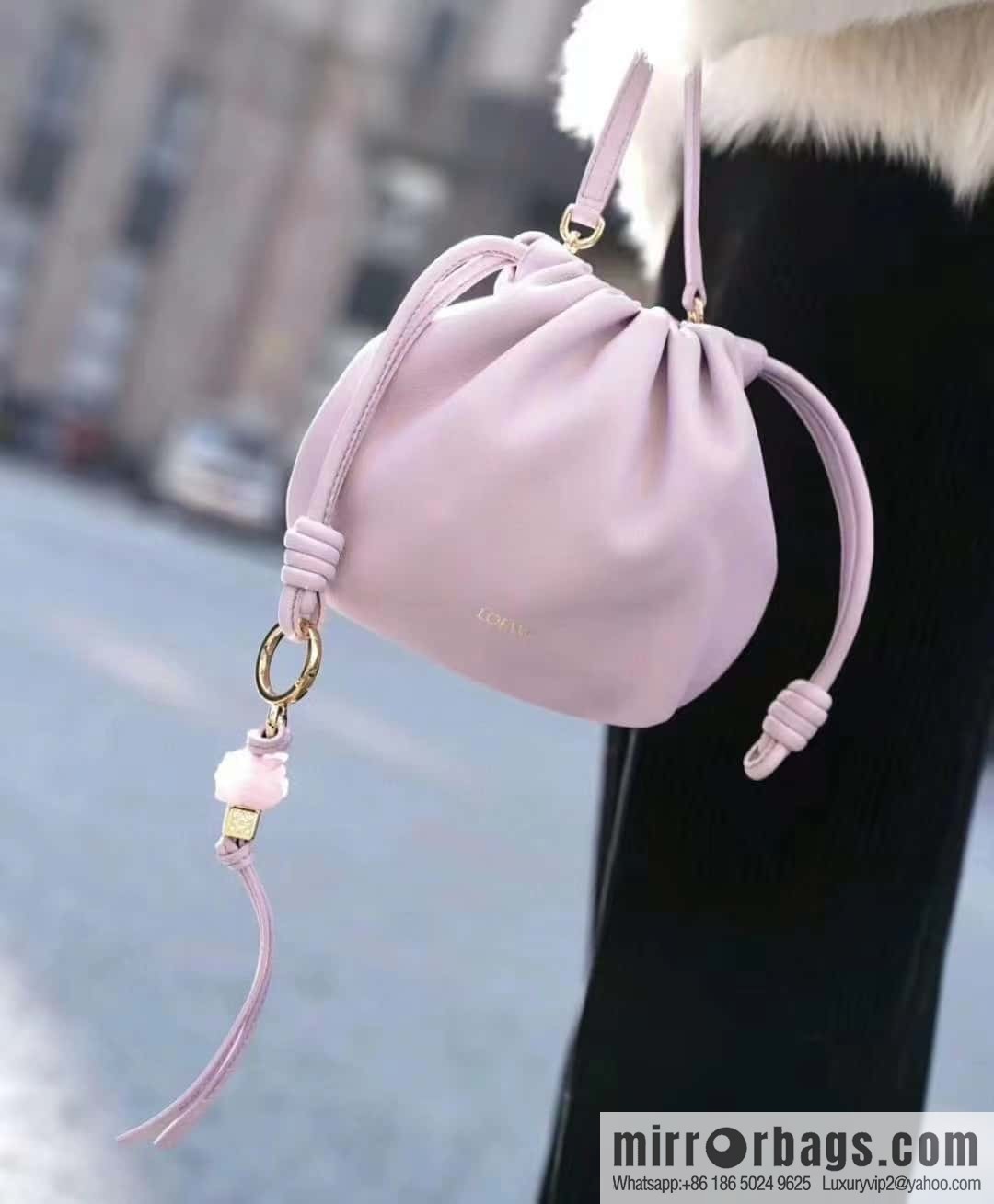LOEWE new small purse lucky bag 0805 smoked clothes purple 23CM