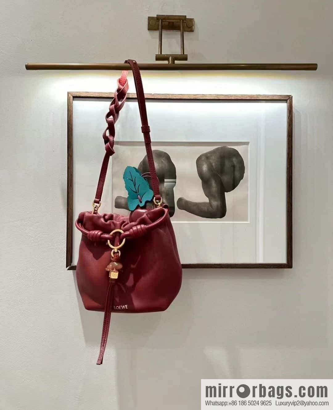 LOEWE new small purse lucky bag 0805 brick red 23CM