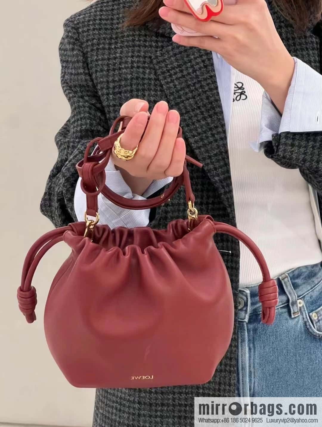 LOEWE new small purse lucky bag 0805 brick red 23CM