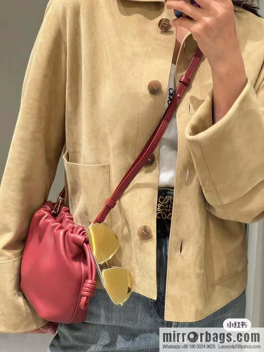 LOEWE new small purse lucky bag 0805 brick red 23CM