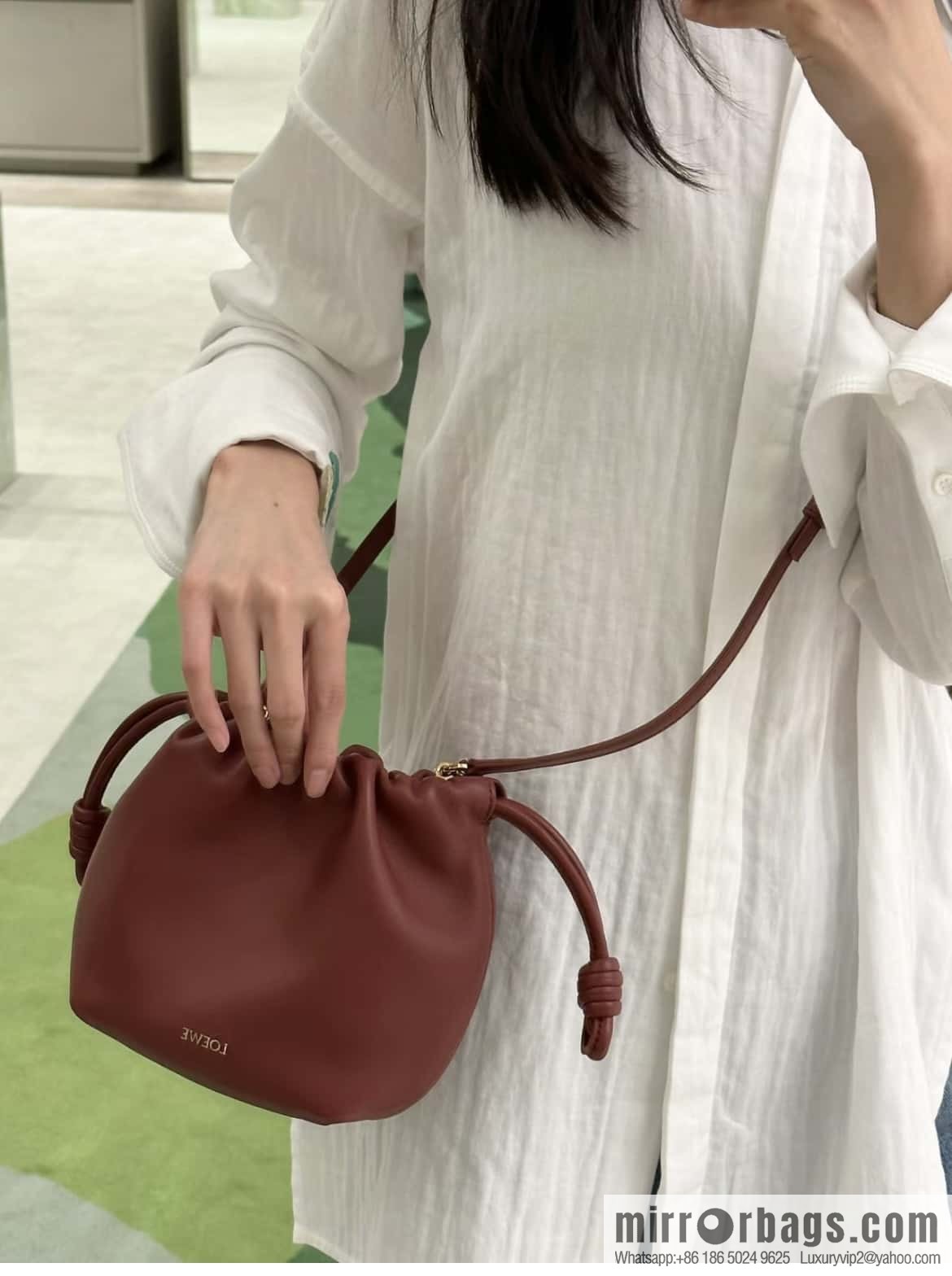 LOEWE new small purse lucky bag 0805 brick red 23CM