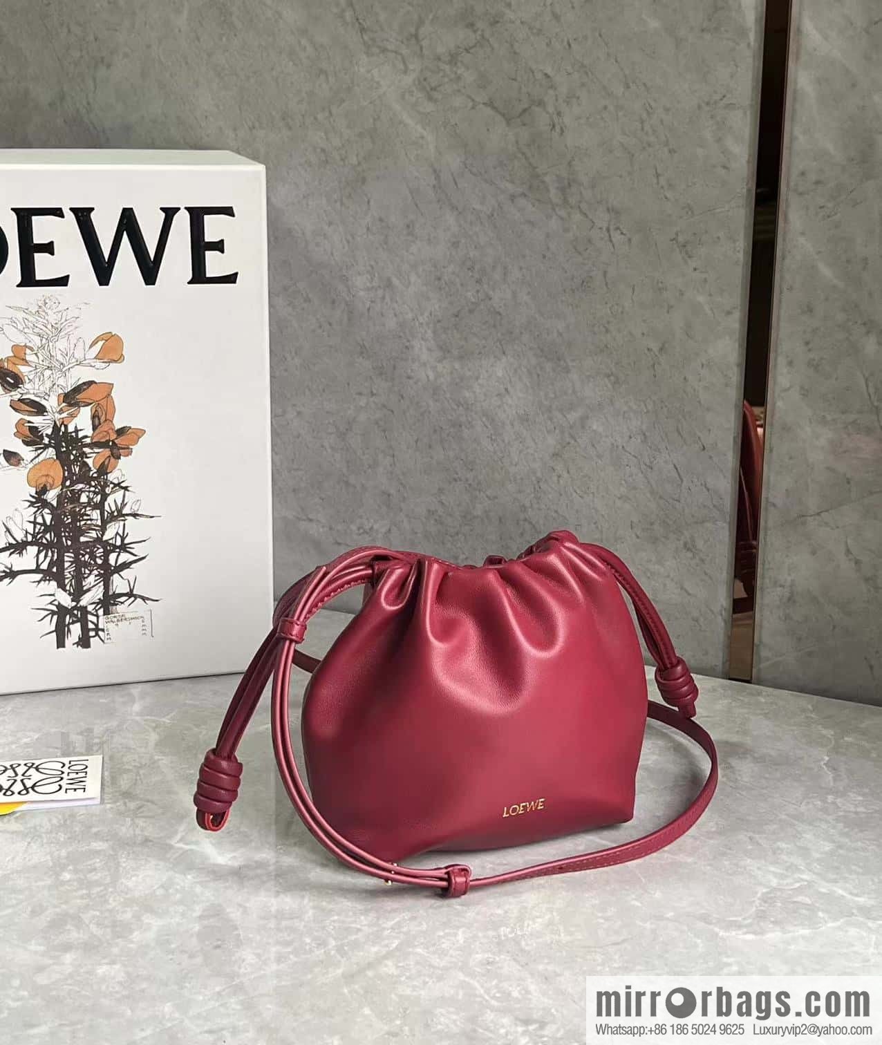 LOEWE new small purse lucky bag 0805 brick red 23CM