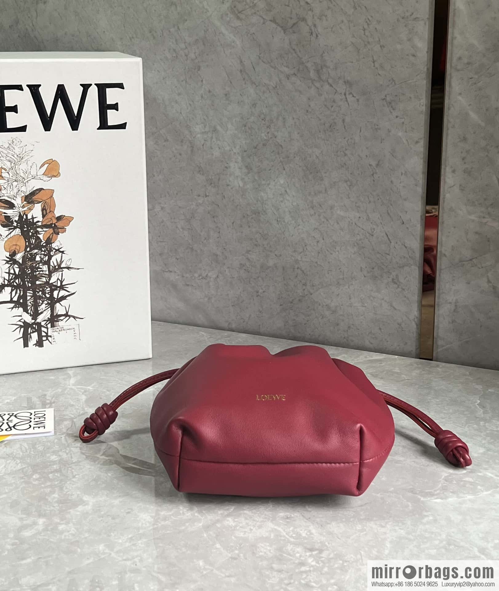 LOEWE new small purse lucky bag 0805 brick red 23CM