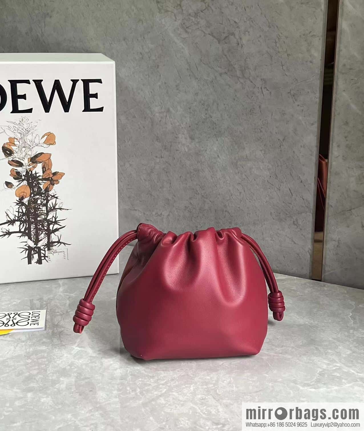 LOEWE new small purse lucky bag 0805 brick red 23CM