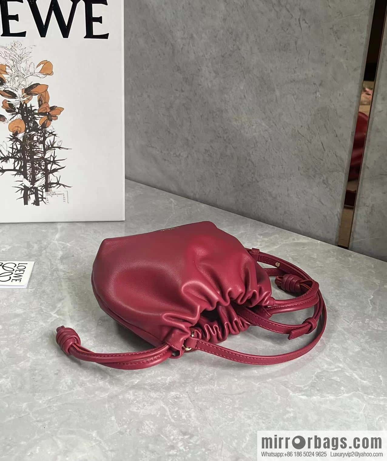 LOEWE new small purse lucky bag 0805 brick red 23CM