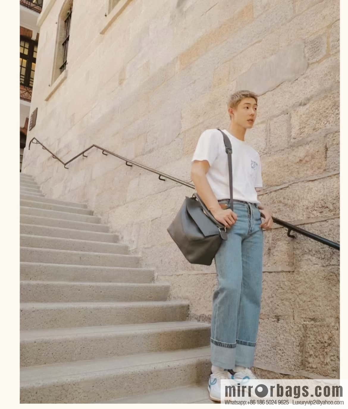 LOEWE latest model, premium gray Puzzle bag geometric bag 0532 large 36.5CM