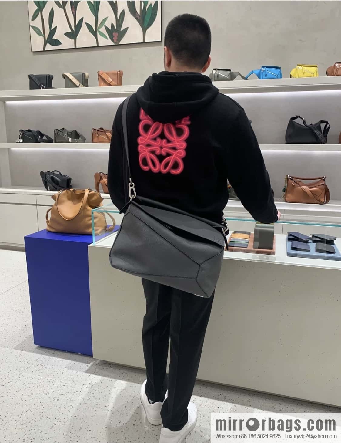 LOEWE latest model, premium gray Puzzle bag geometric bag 0532 large 36.5CM
