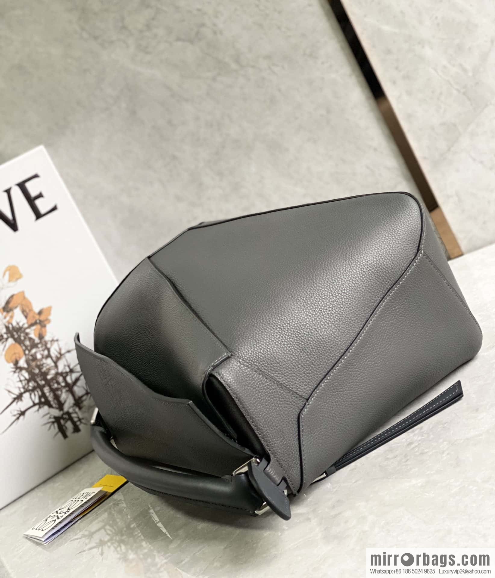 LOEWE latest model, premium gray Puzzle bag geometric bag 0532 large 36.5CM