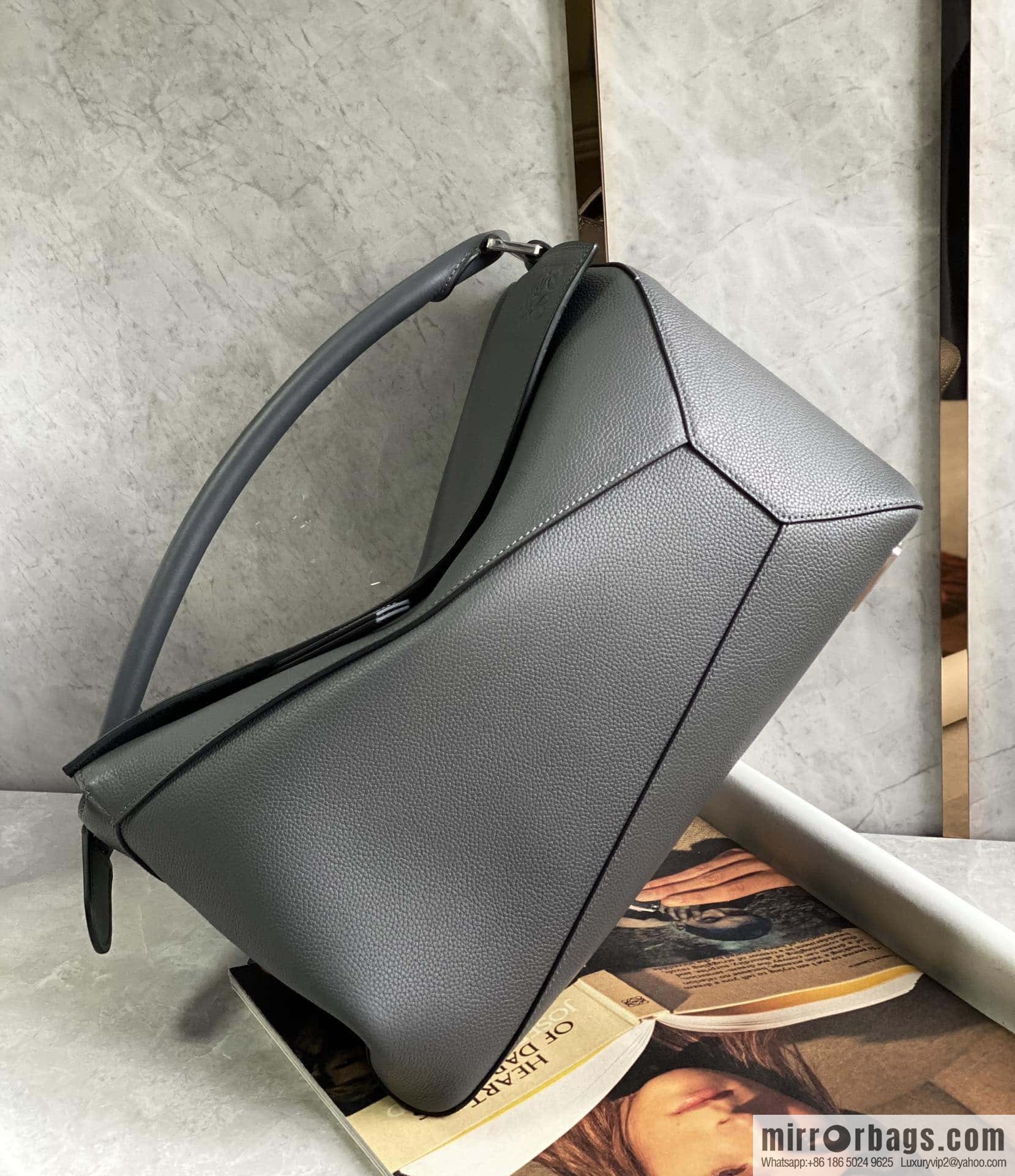 LOEWE latest model, premium gray Puzzle bag geometric bag 0532 large 36.5CM