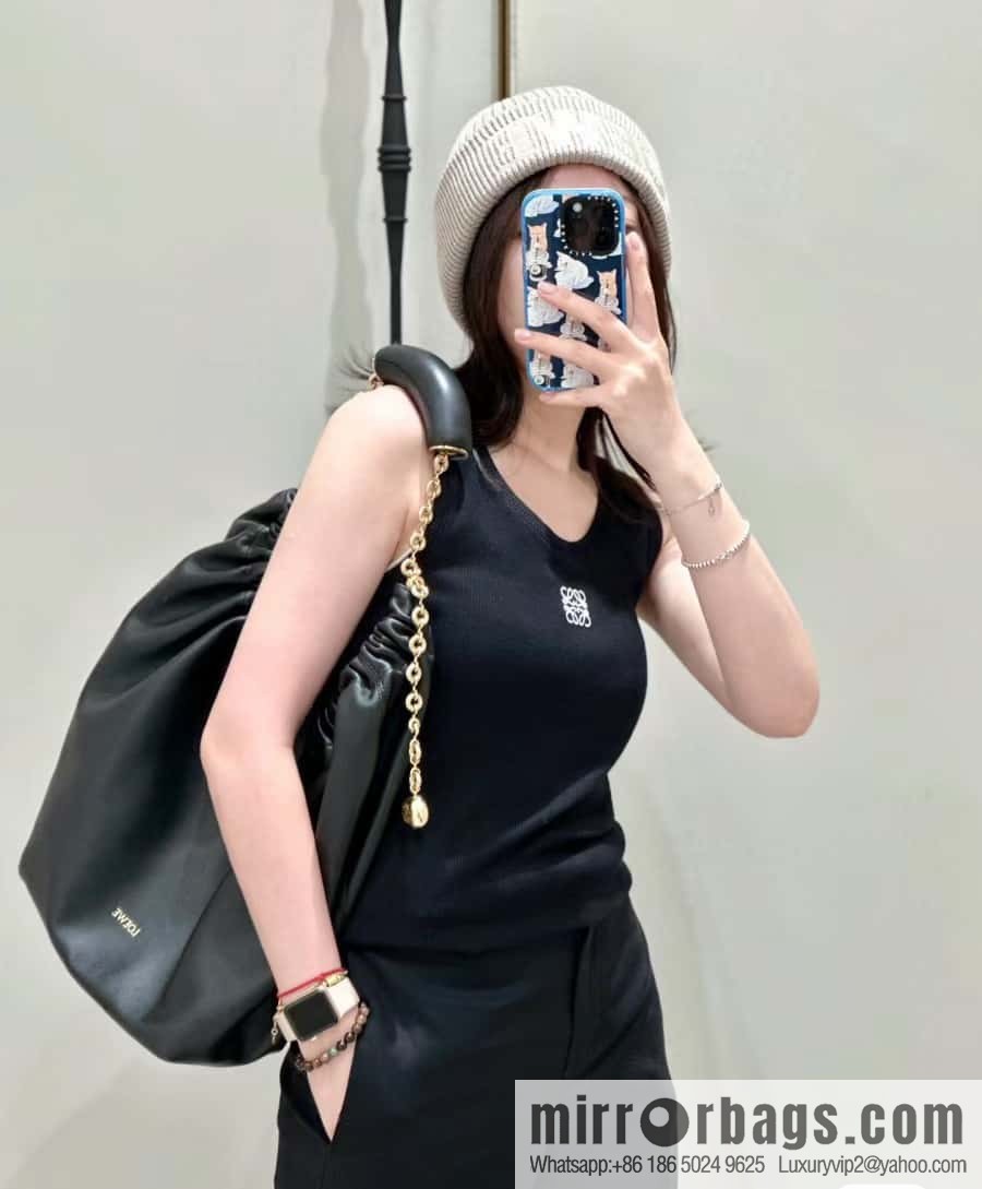 LOEWE Squeezed Underarm Bag 0701 black 29.5CM