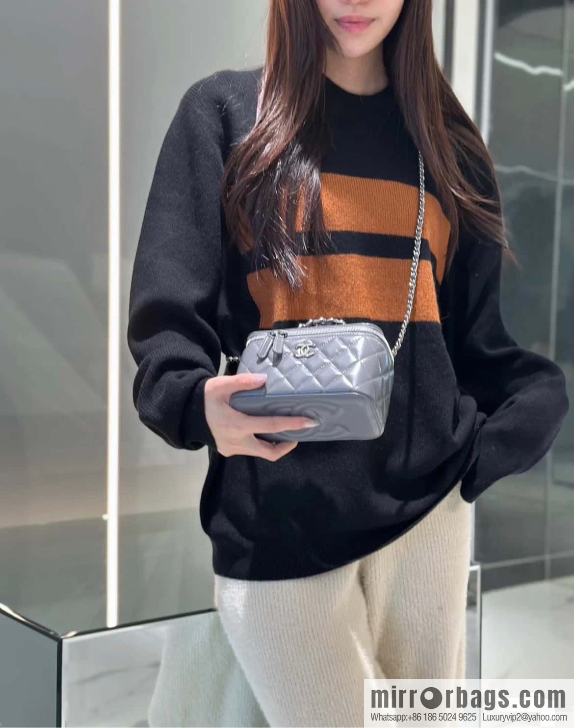 ๐๐๐๐ก๐๐ ๐ฎ๐ฏ๐ธ Rhinestone handle long box, dark grey ๐ AP3593