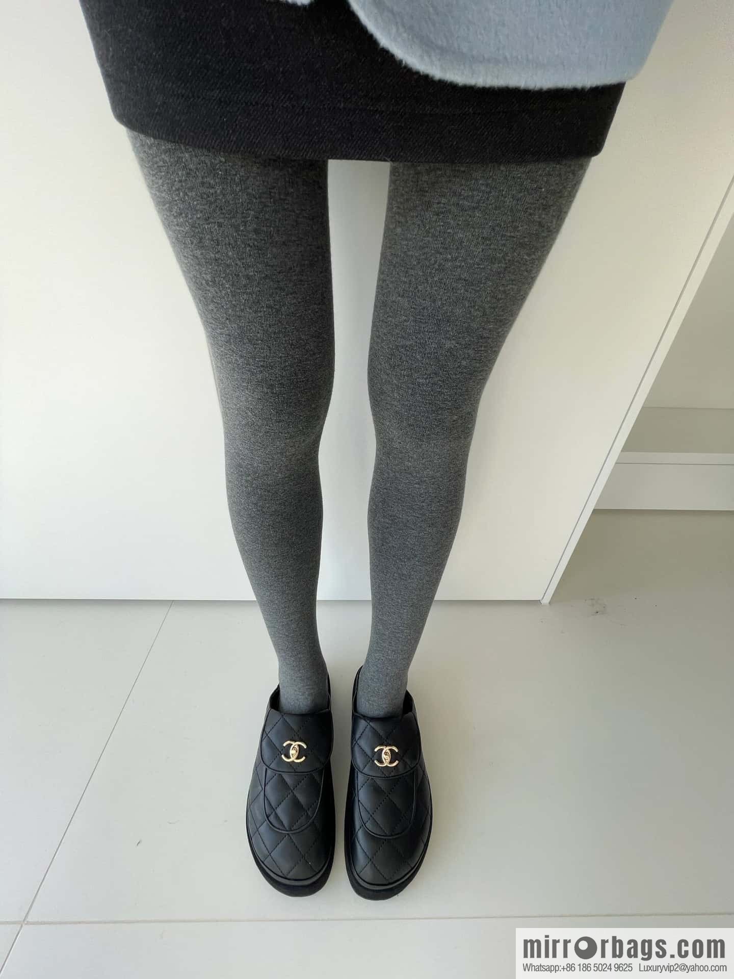 CHANEL Xiaoxiang rhombus metal buckle platform loafers