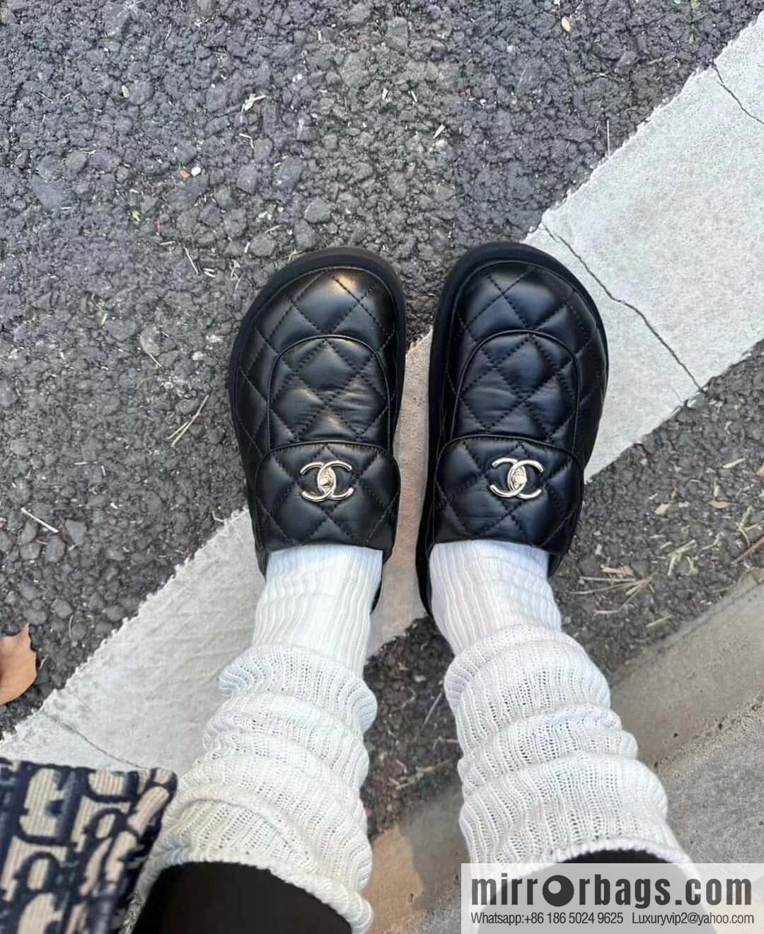 CHANEL Xiaoxiang rhombus metal buckle platform loafers