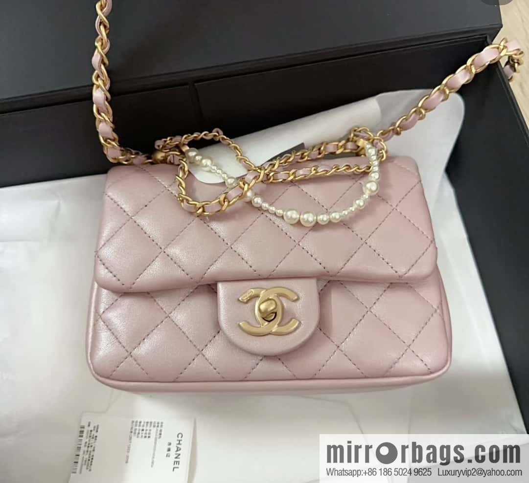 CHANEL 24P Spring and Summer Preview Series Limited Edition Pearl Square Fatty AS4385 pink
