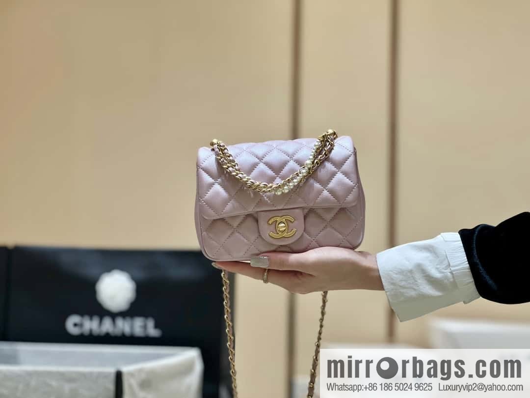 CHANEL 24P Spring and Summer Preview Series Limited Edition Pearl Square Fatty AS4385 pink