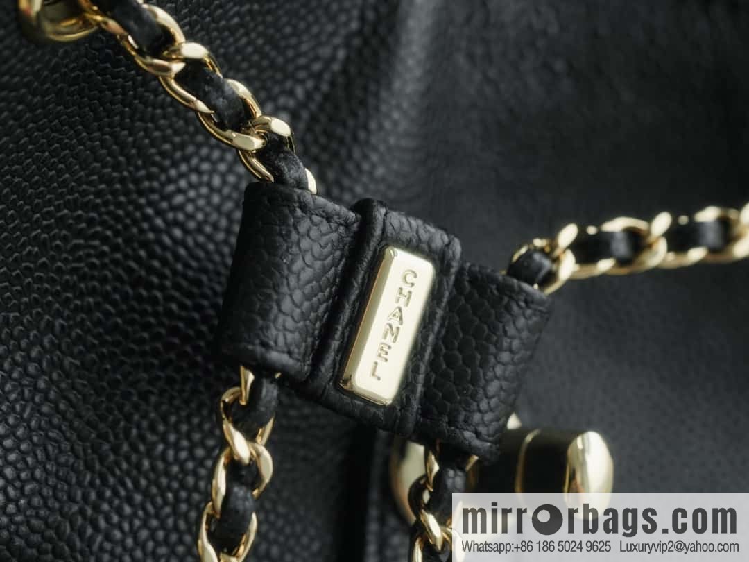 CHANEL 23P new Duma shoulder leather large black π AS3860