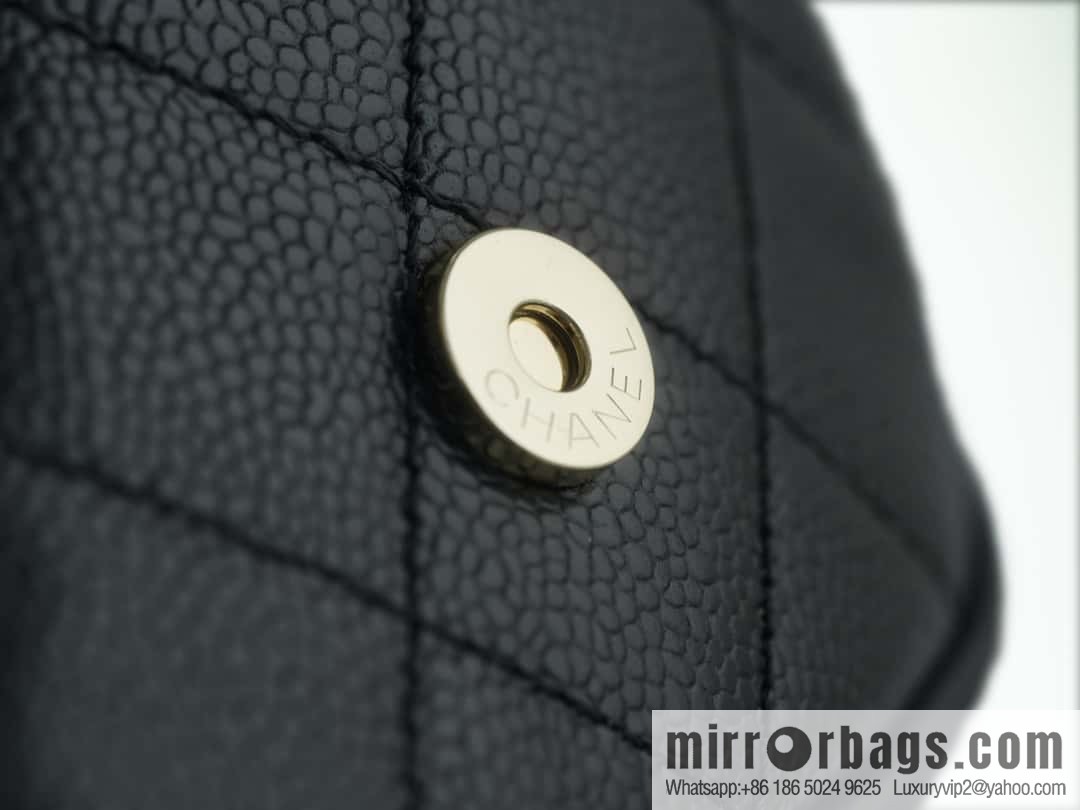 CHANEL 23P new Duma shoulder leather large black π AS3860