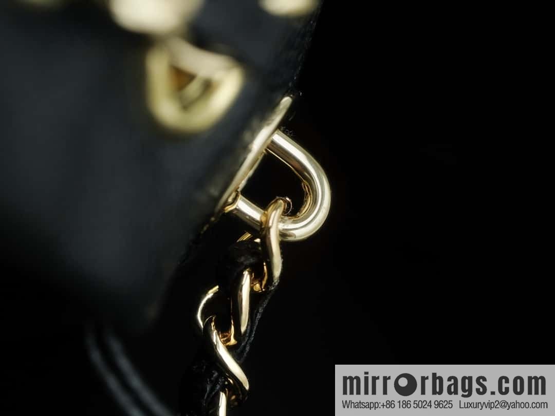 CHANEL 23P new Duma shoulder leather large black π AS3860