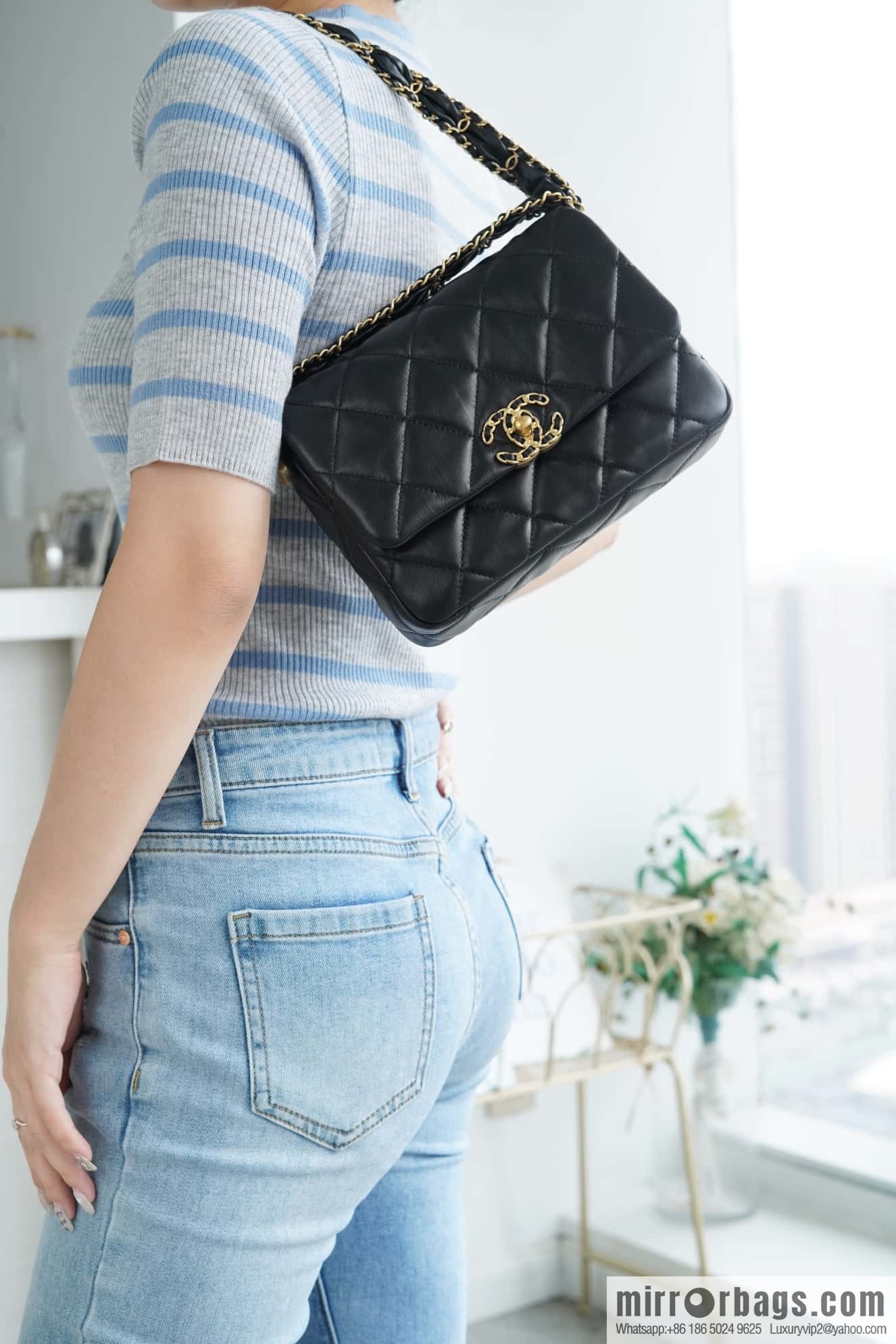 ππππ‘ππ 23k autumn and winter series 19 wide shoulder strap cover bag AS4423 black