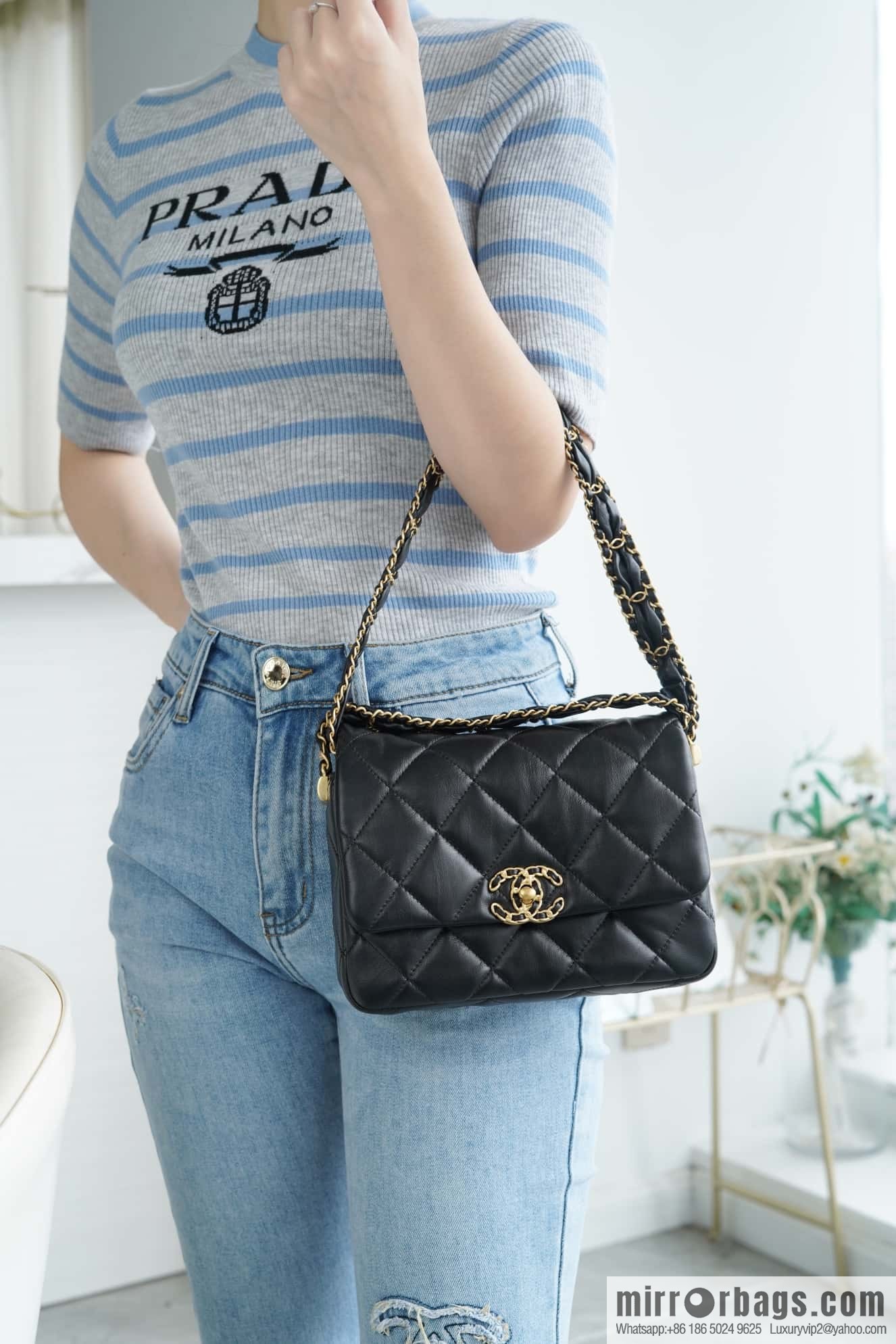 ππππ‘ππ 23k autumn and winter series 19 wide shoulder strap cover bag AS4423 black