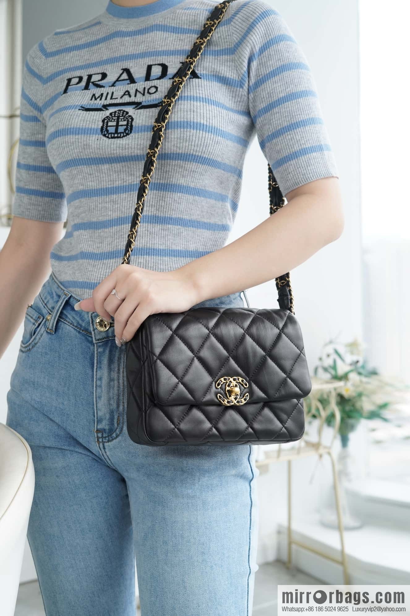 ππππ‘ππ 23k autumn and winter series 19 wide shoulder strap cover bag AS4423 black