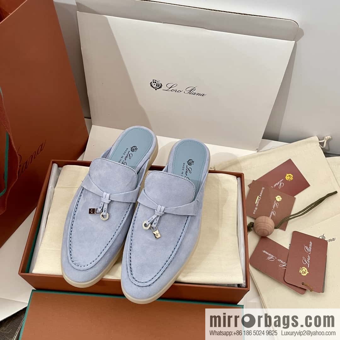 𝐋𝐨𝐫𝐨 𝐏𝐢𝐚𝐧𝐚|| pedal muller half shoes, haze blue