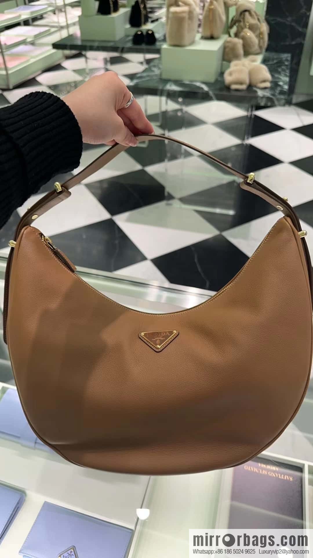PRADA 🎉 large Moon handbag 🎉 1BC212 large 🎉🎉 brown