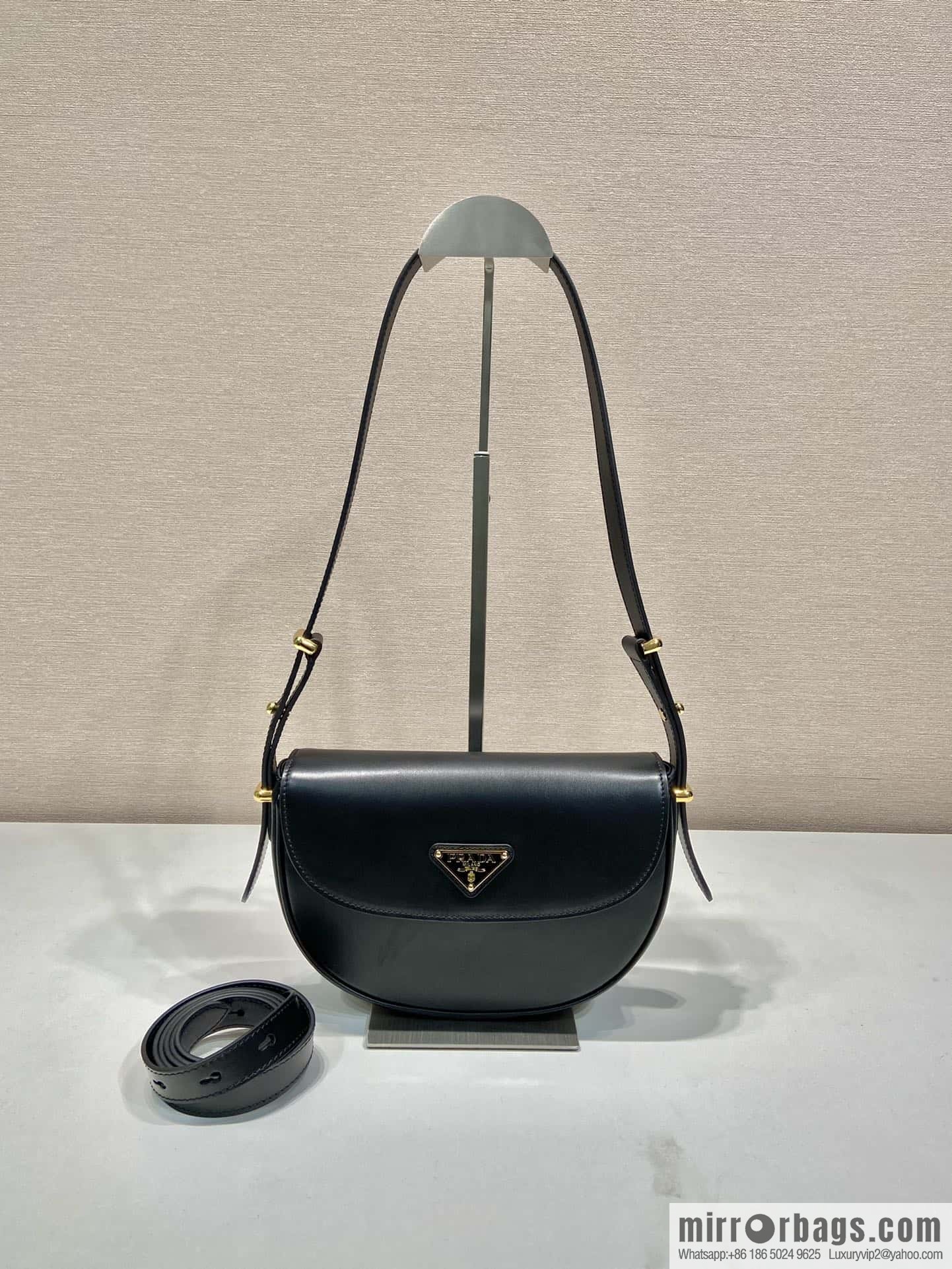 PRADA ๐ new ๐ 1BD365 double shoulder strap ๐๐ black