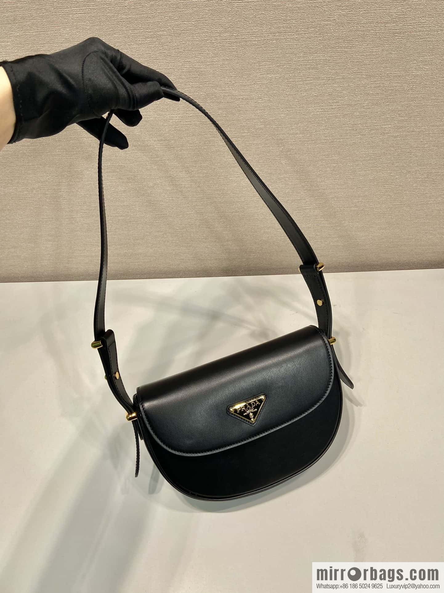 PRADA ๐ new ๐ 1BD365 double shoulder strap ๐๐ black