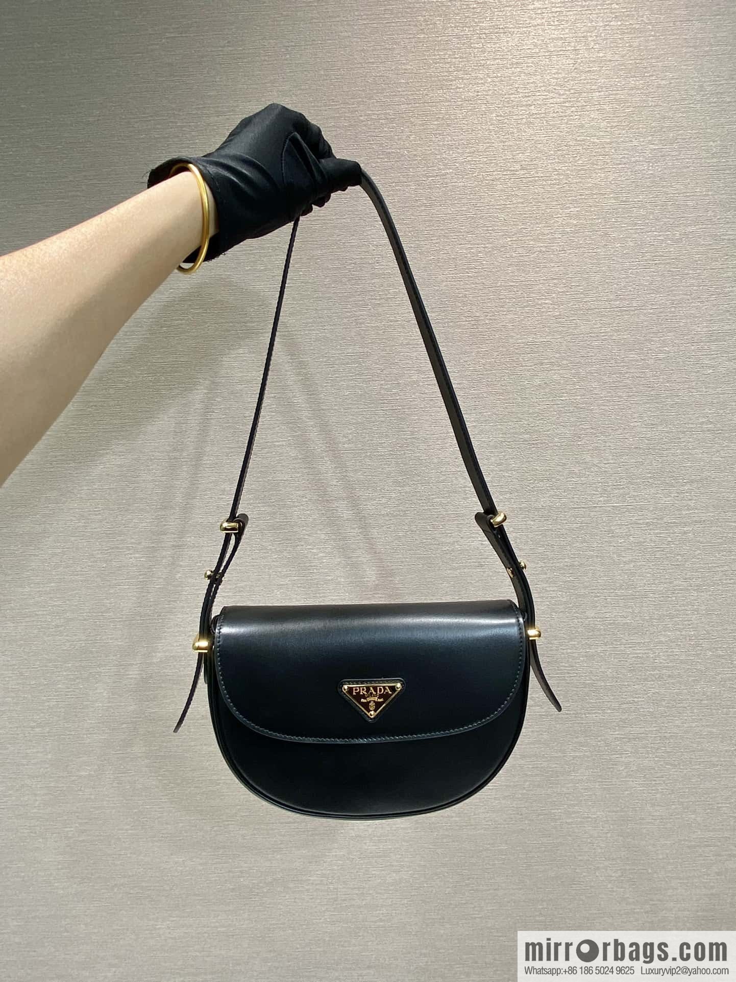 PRADA ๐ new ๐ 1BD365 double shoulder strap ๐๐ black