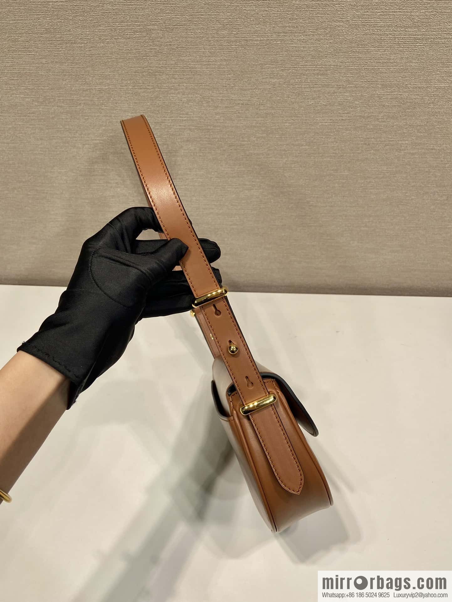 PRADA 🎉 new 🎉 1BD365 double shoulder strap 👏👏 brown
