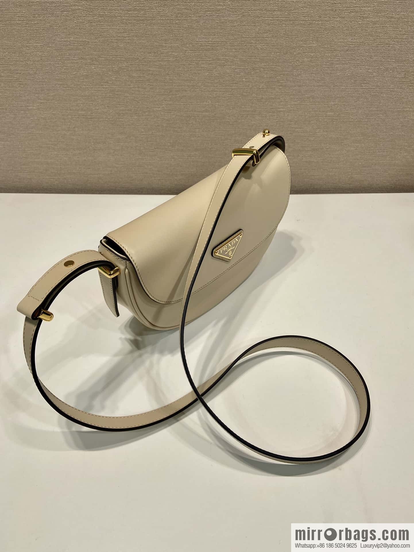 PRADA ๐ new ๐ 1BD365 double shoulder strap ๐๐ light gray