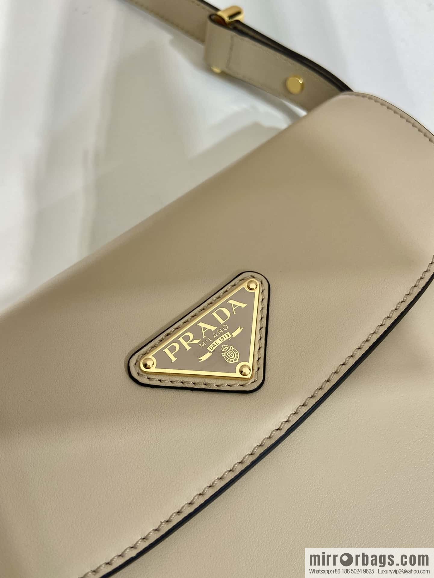 PRADA ๐ new ๐ 1BD365 double shoulder strap ๐๐ light gray