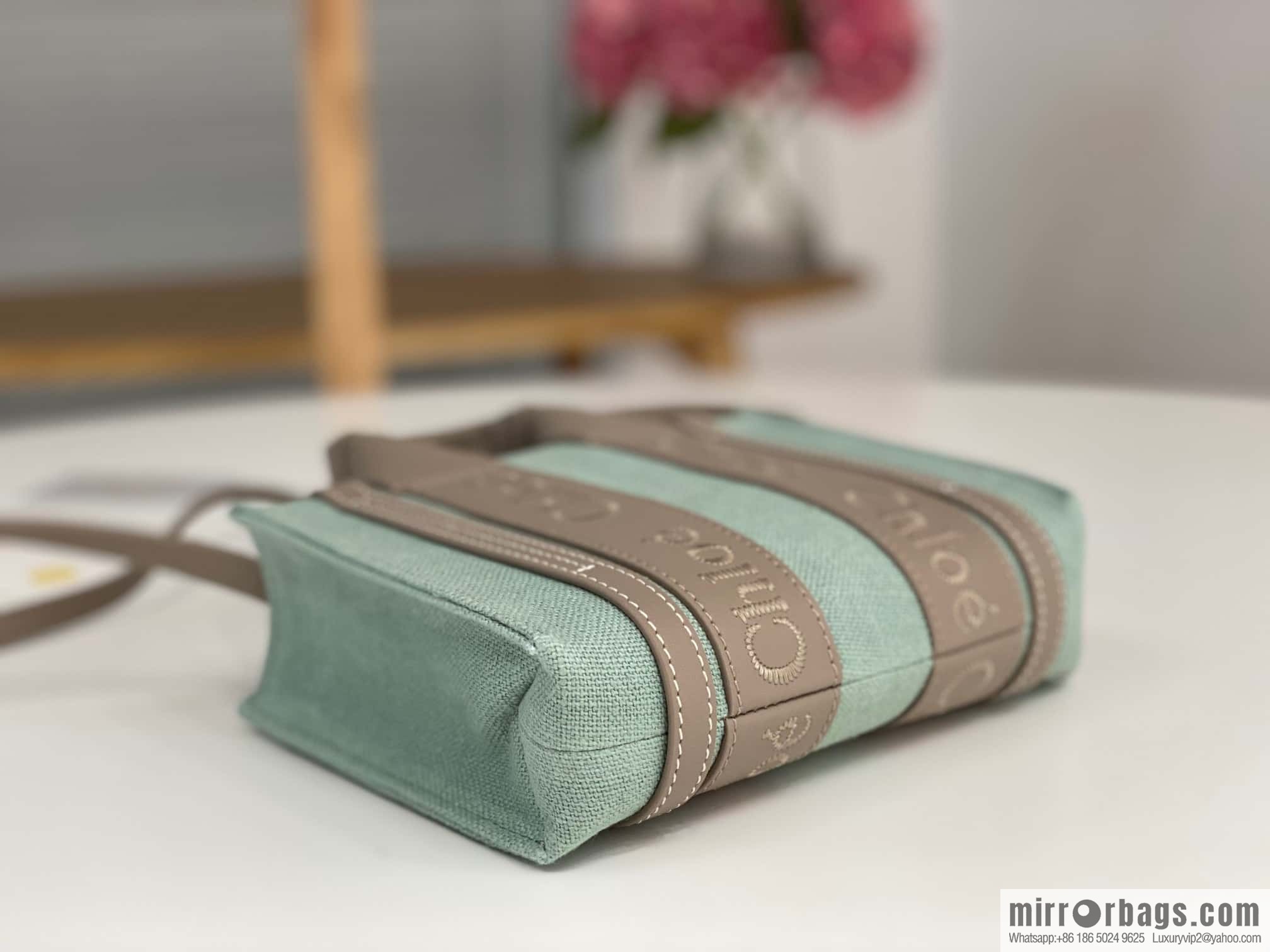 Chloe Woody Linen with Pitot Bag, Avocado Green with Grey Mini20CM