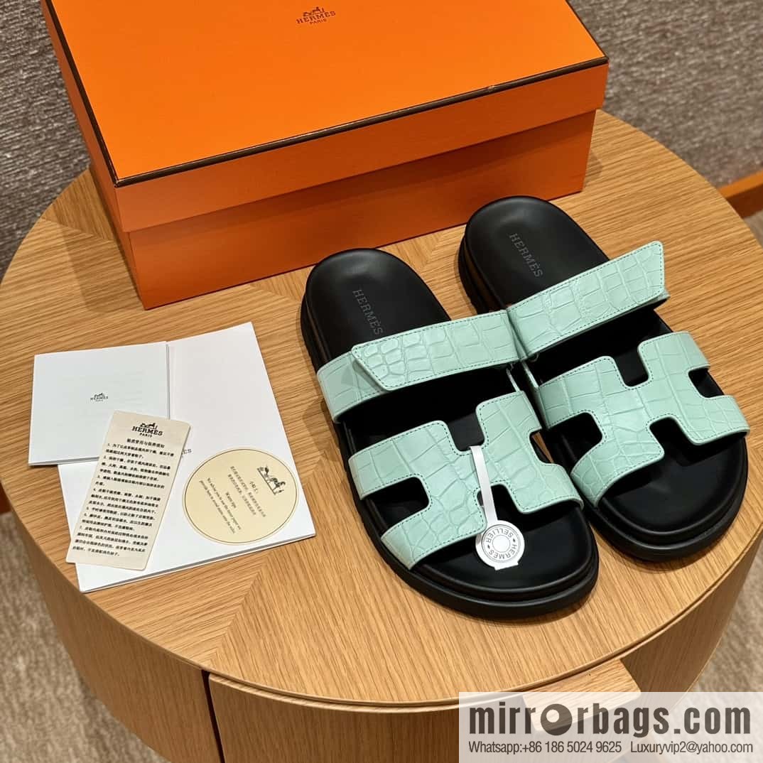 Uncle Hermès Crocodile 🐊🐊 Sandals