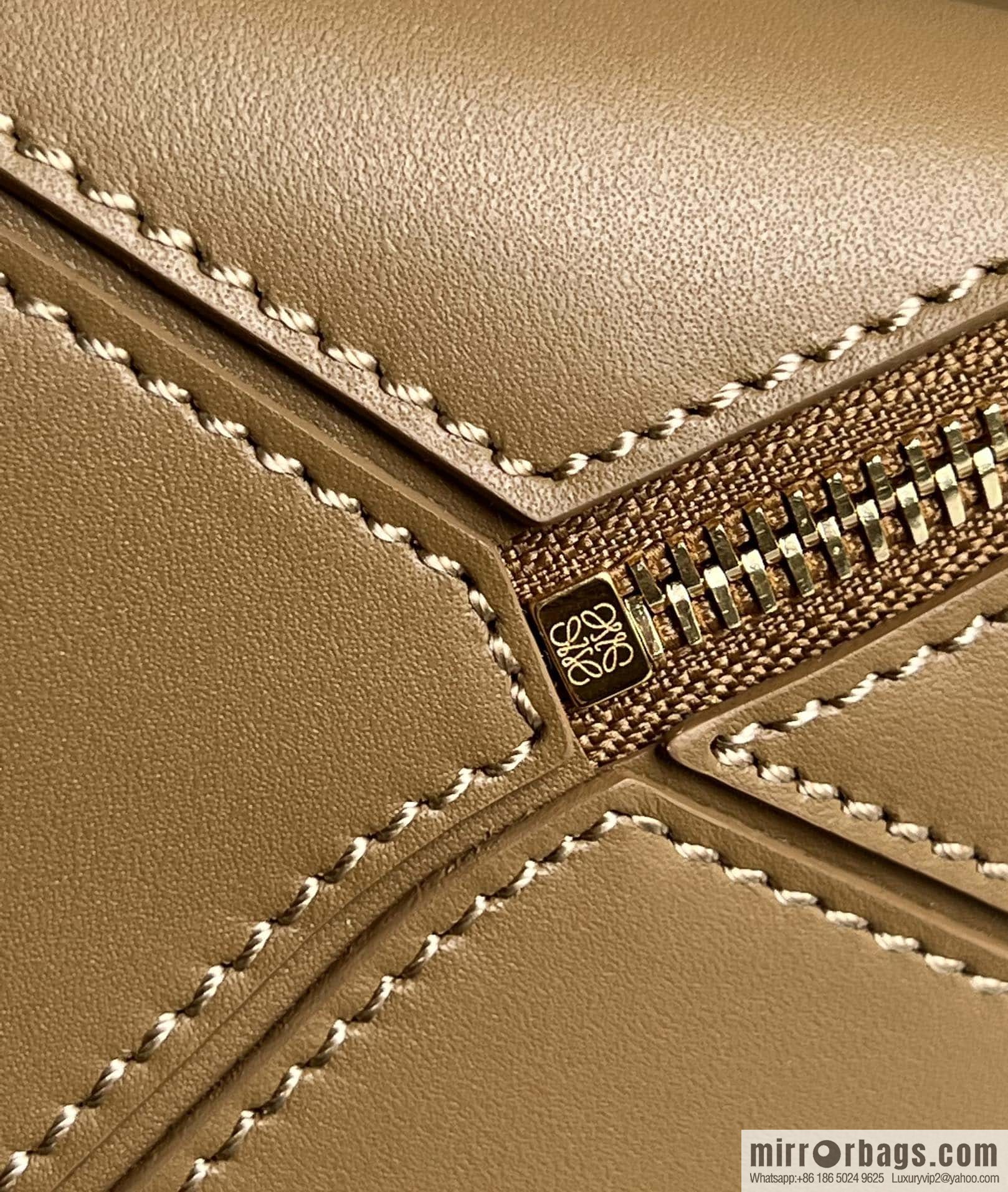 LOEWE satin leather ➕ Anagram embroidery shoulder strap puzzle geometric bag 0189 oak brown